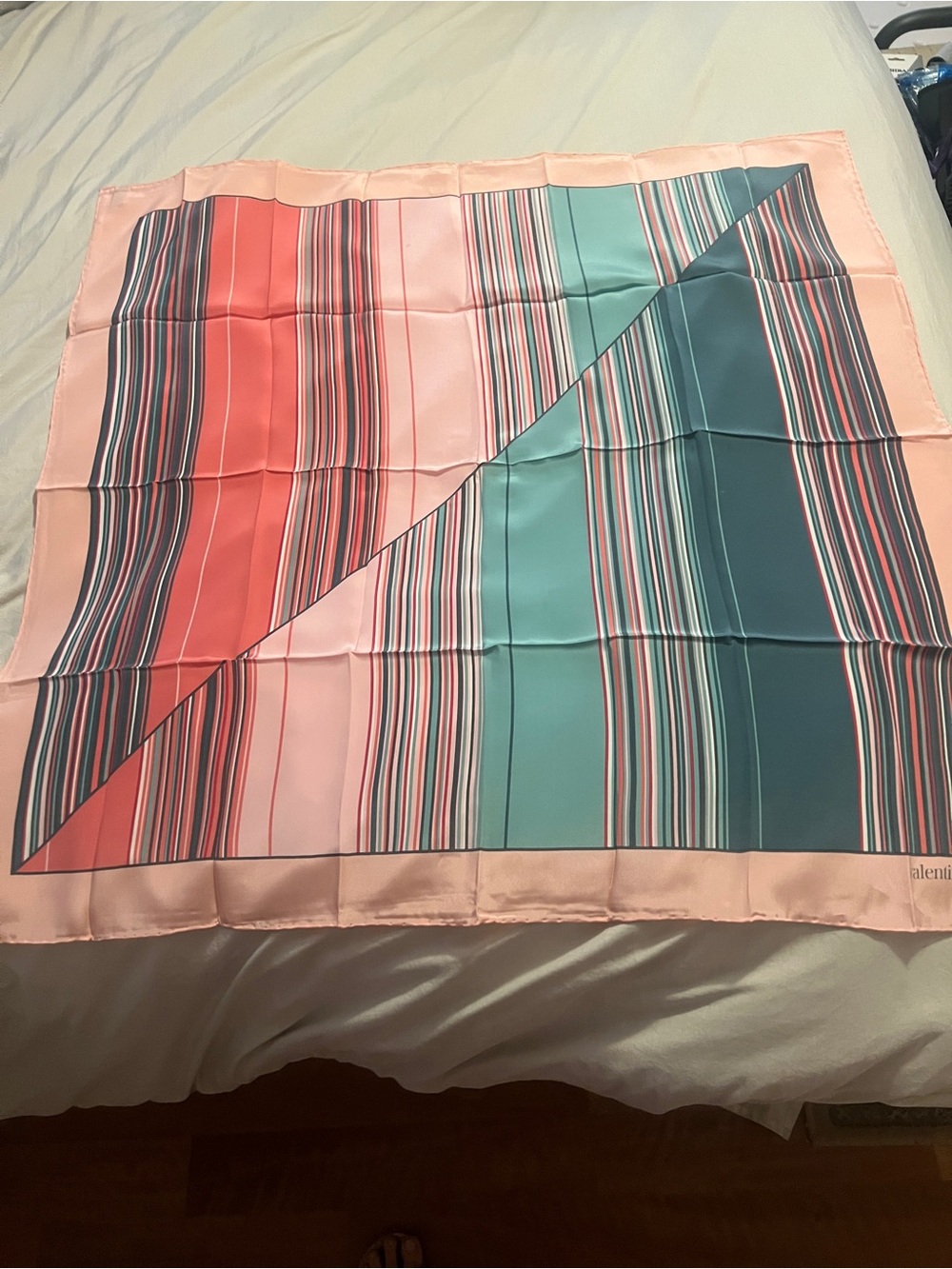 Valentino vintage silk scarf geometric design - Picture 2 of 7